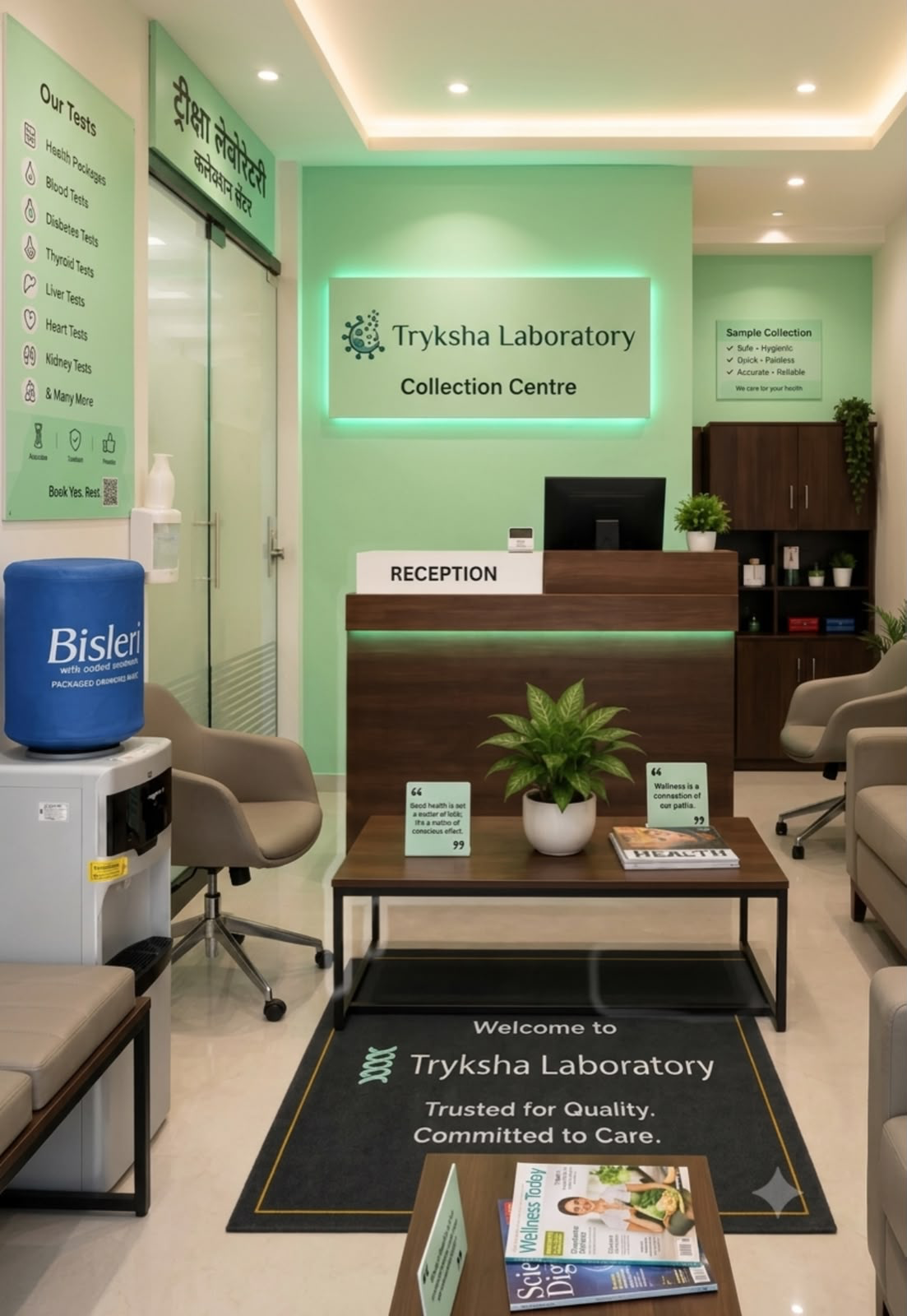 Tryksha Laboratory reception and collection centre