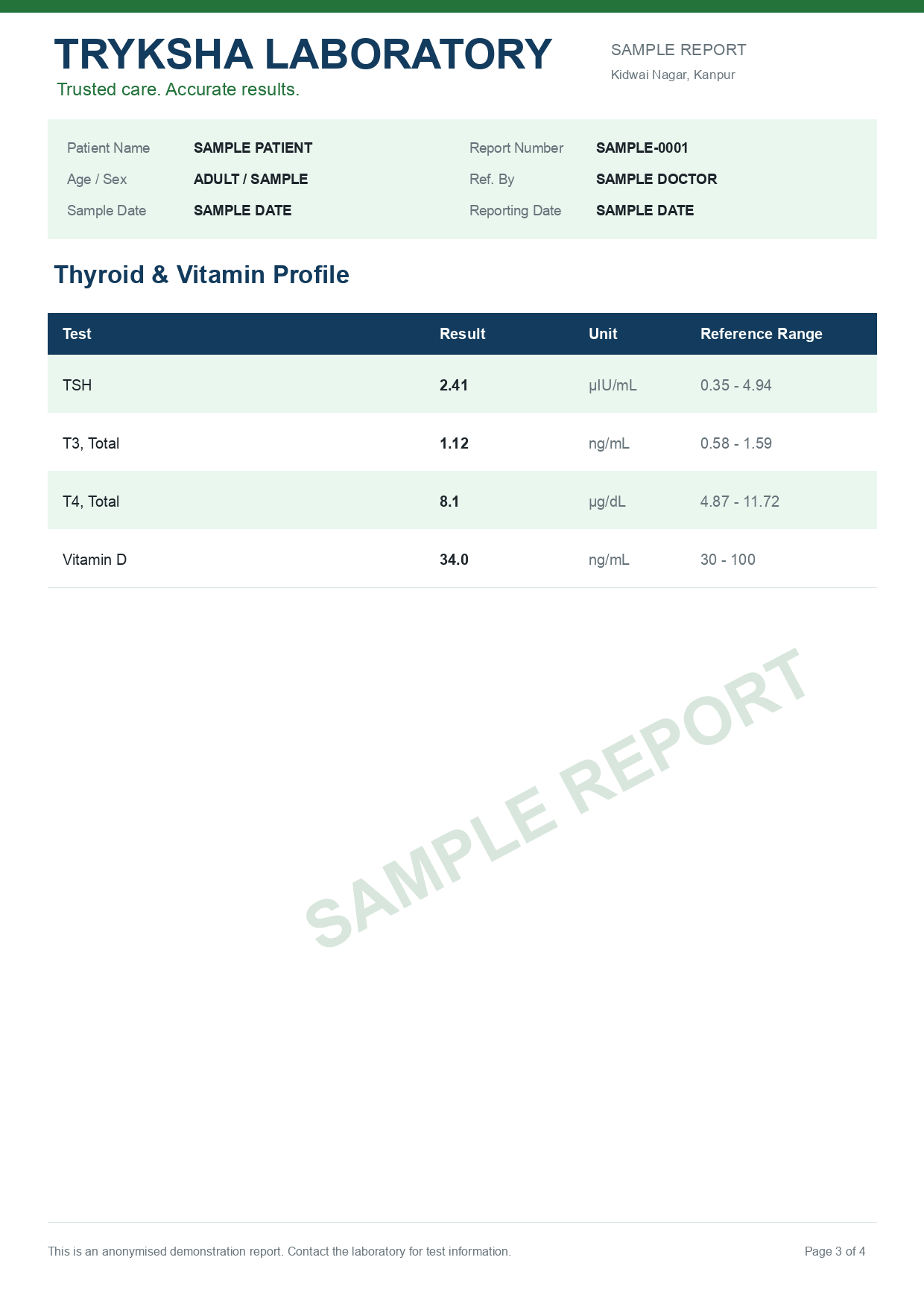 Anonymised sample report page 3