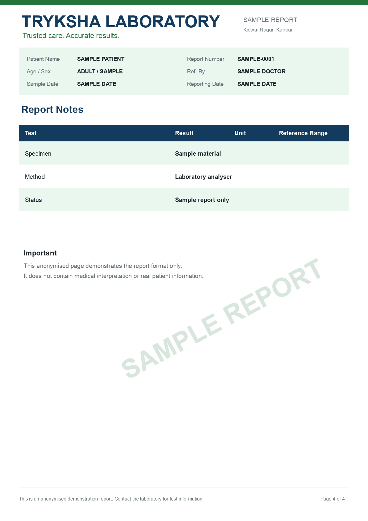 Anonymised sample report page 4